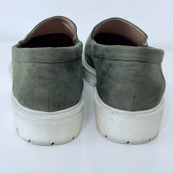 Journee Collection Erika Lug Sole Loafers – Olive Green–Faux Suede Size 8 - Picture 5 of 15